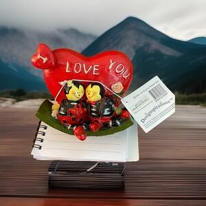 Designspirations Ladybug Love Heart Figurine Cherished Treasures Valentine Decor